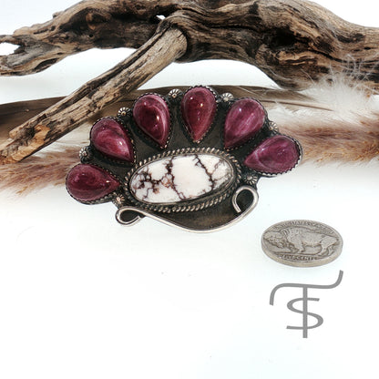 Wildhorse and Purple Half Sunburst Ring