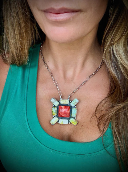 Palomino & Red Spiny Necklace