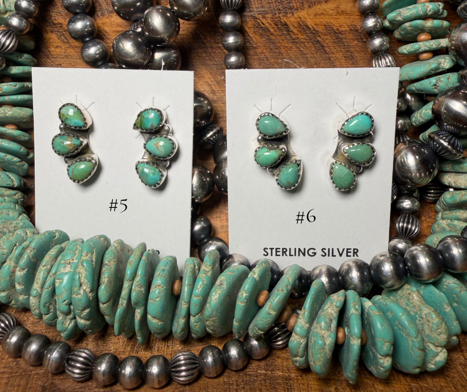 Thunder Creek Three Stone Studs- Multiple Available