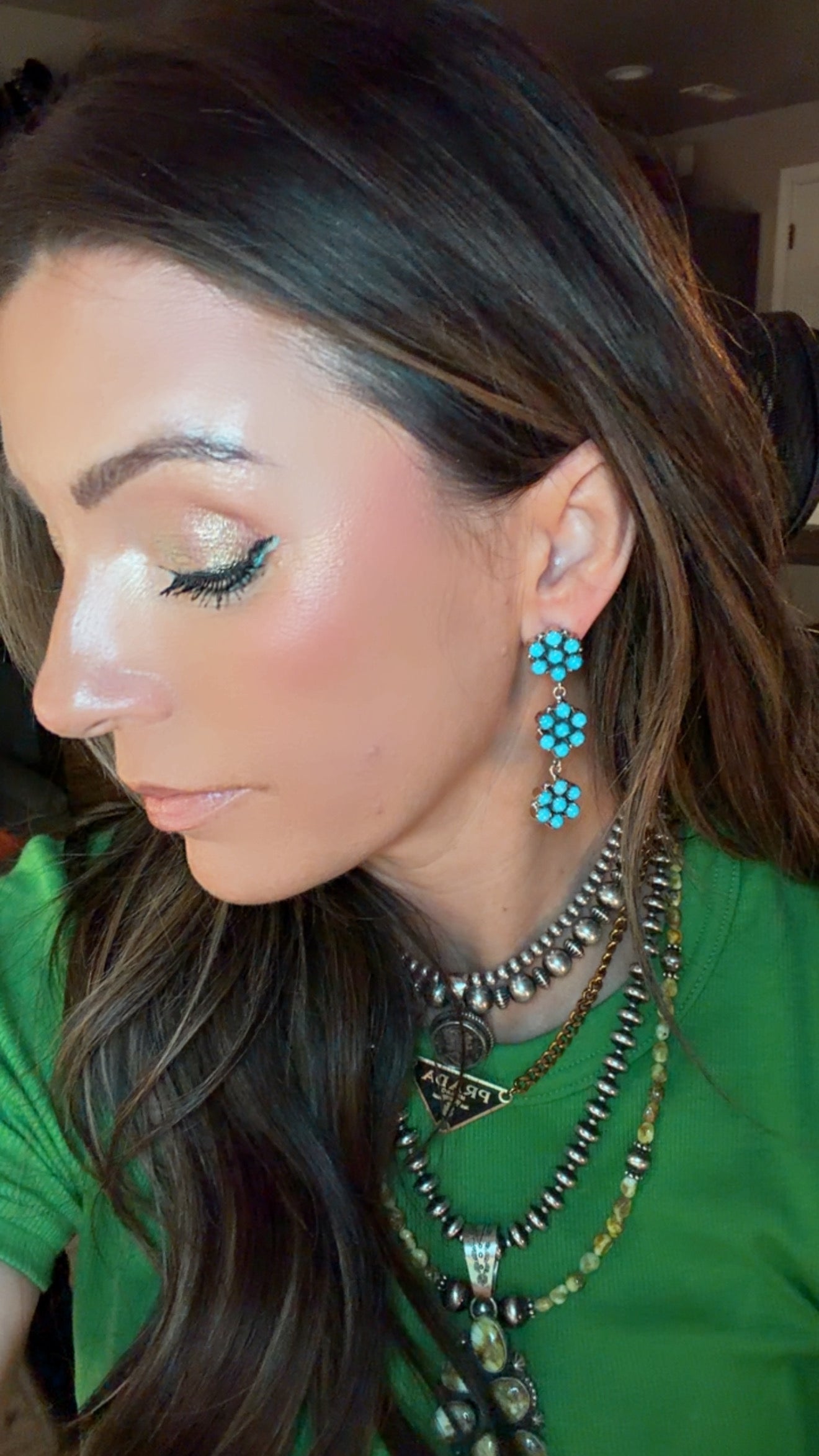 Flower Cluster Dangle Earrings