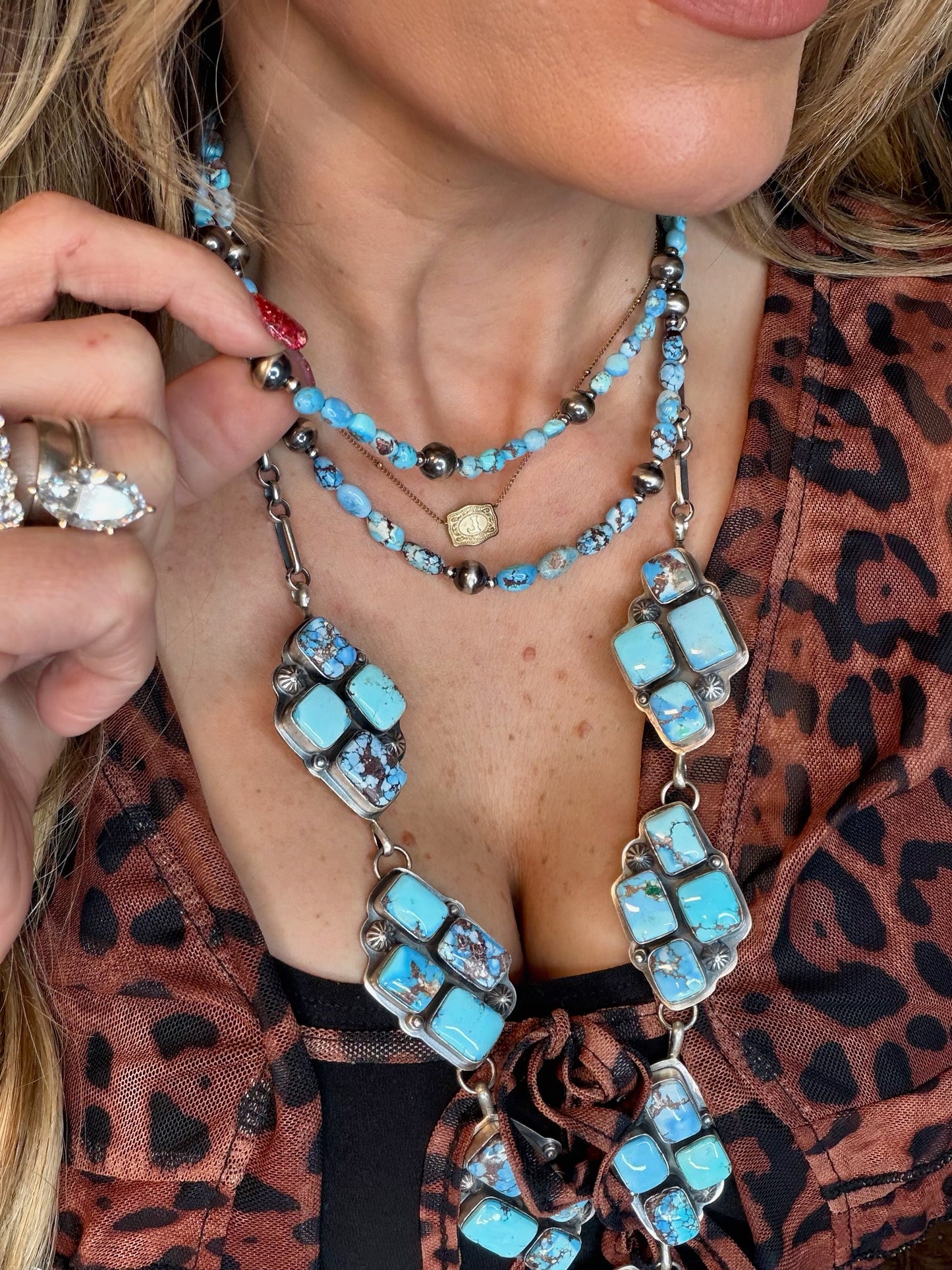 TIS Famous Golden Hills Beaded Necklaces 17"