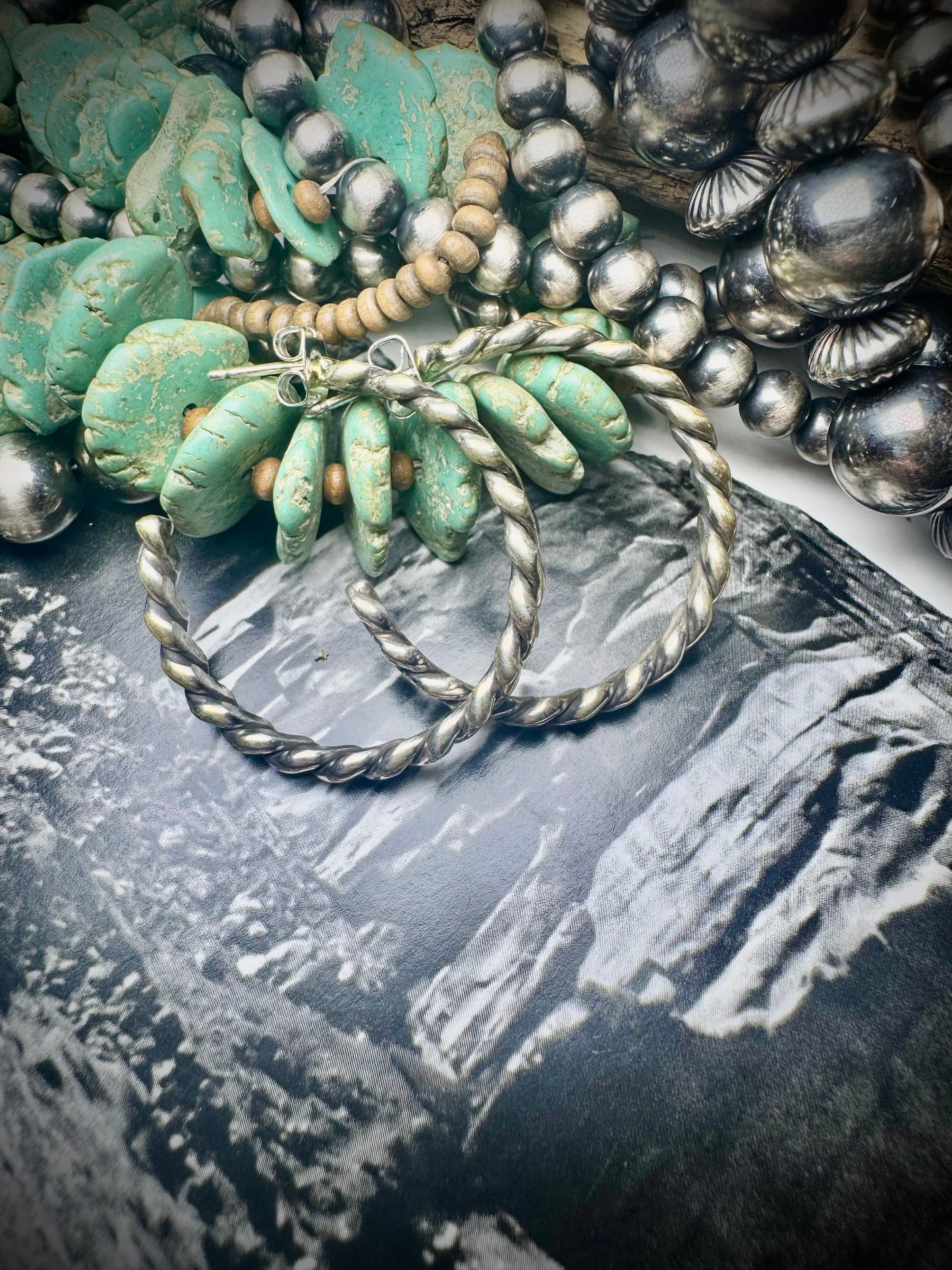 Sterling Twisted Hoops by Elaine Tahe