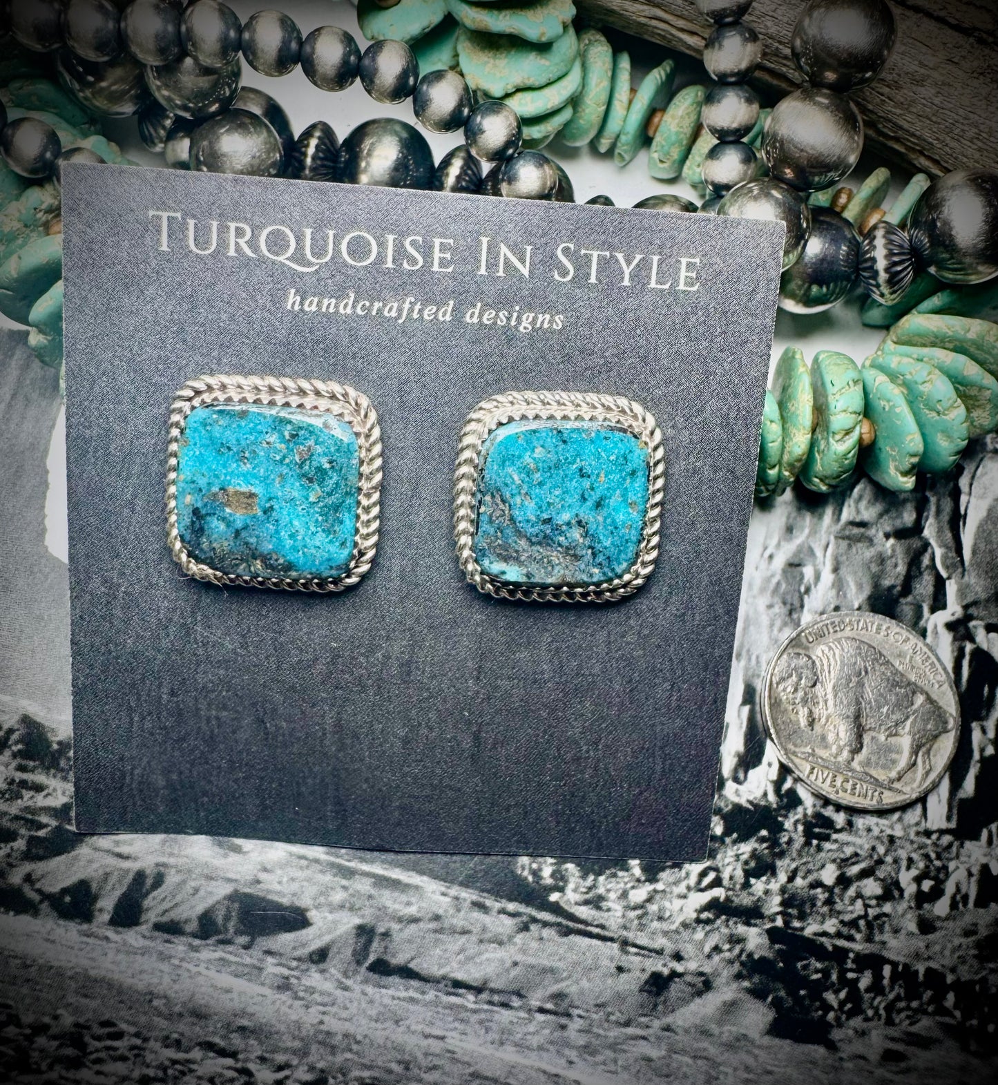 Campitos Turquoise Earrings by A.Etsitty