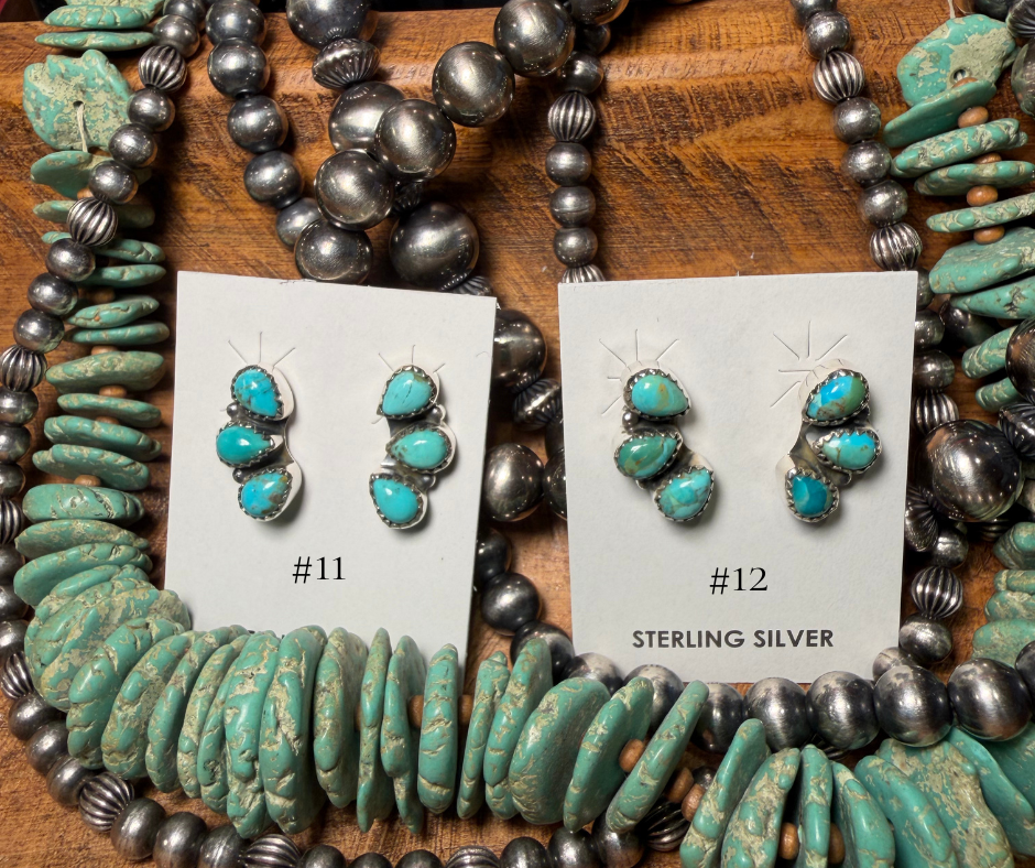 Thunder Creek Three Stone Studs- Multiple Available