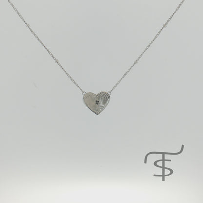 SpurWest Audrey Heart Necklace, Silver