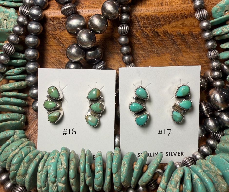 Thunder Creek Three Stone Studs- Multiple Available