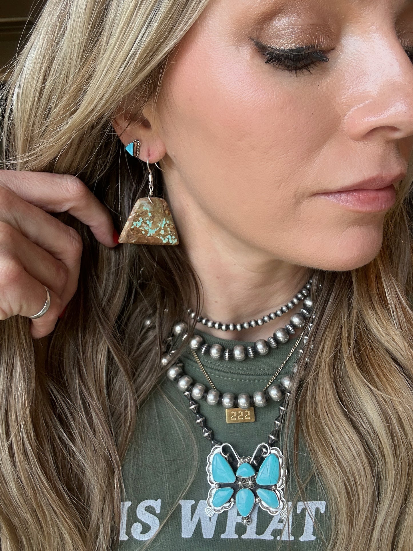 Mine #8 Turquoise Slab Earrings