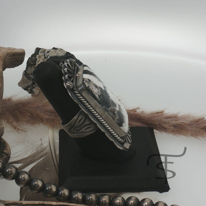 Large Rectangle White Buffalo Ring