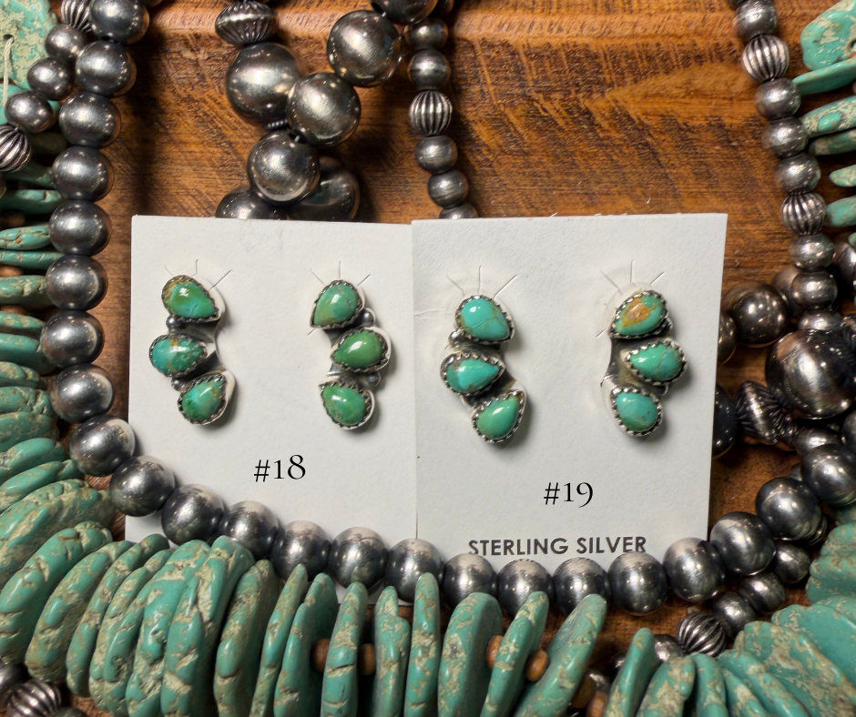 Thunder Creek Three Stone Studs- Multiple Available