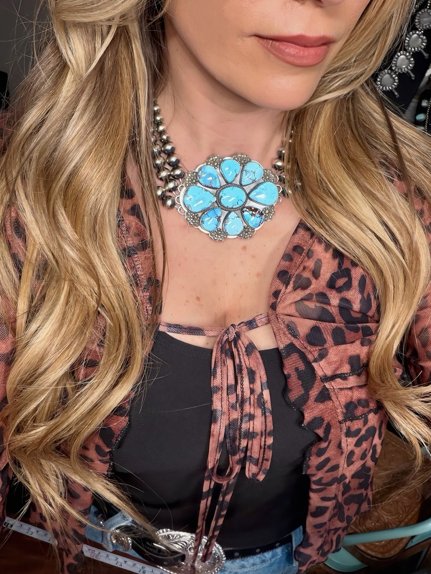 Breathtaking Golden Hills Cluster Princess Necklace