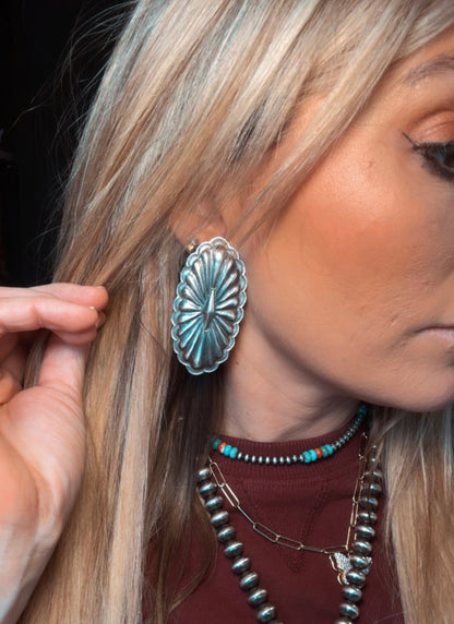 Rita Lee Silver Concho Earrings