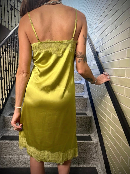 The Mane Event Slip Dress- Matcha