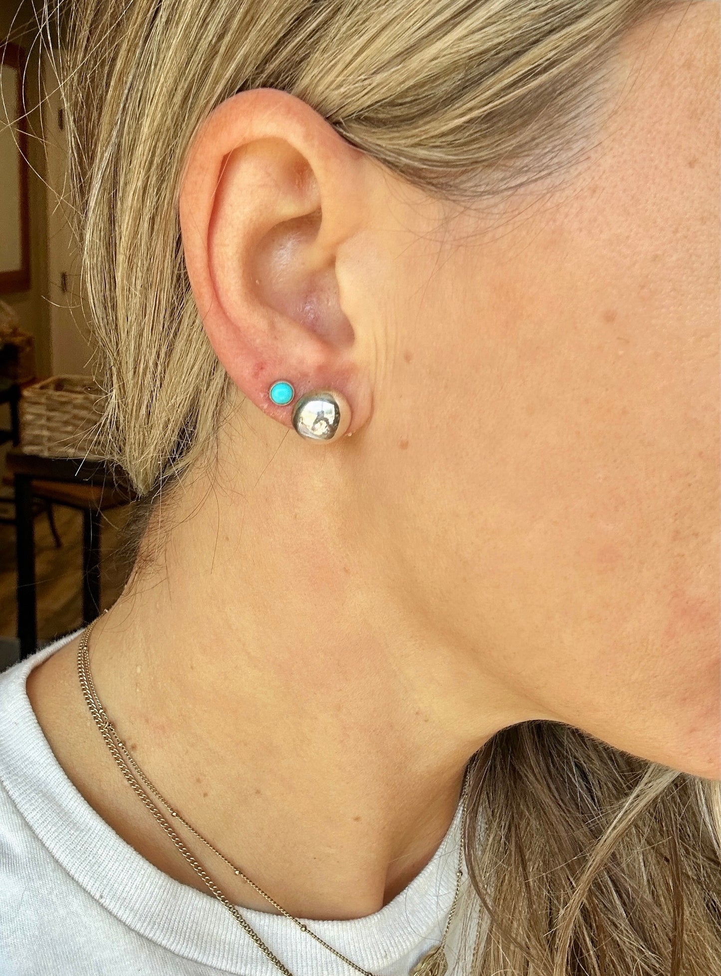 10mm Flat Back Sterling Pearl Studs