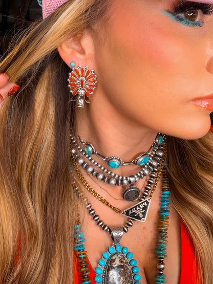 Kyle Wilson Red Coral Earrings