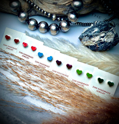 Zuni Heart Studs