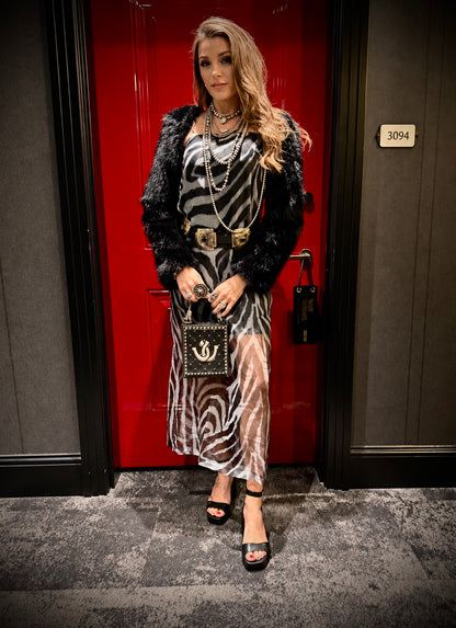 The Black Tie Faux Fur Shrug