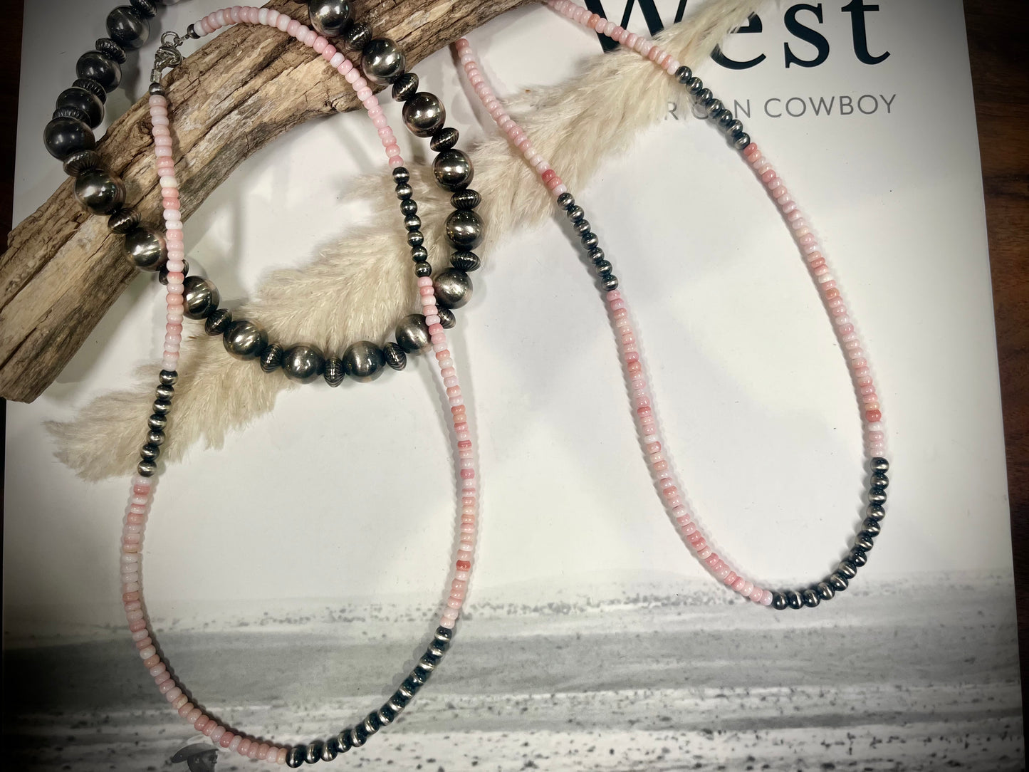 Pink Conch and Pearl Beaded Necklace