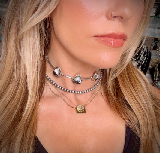 White Buffalo 5-Stone Choker Necklace By David Lopez