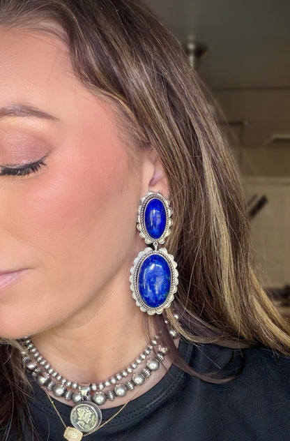 Federico Lapis Two Stone Earrings