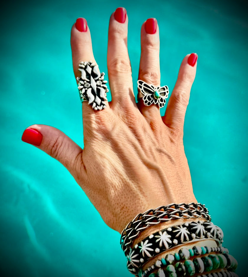 Megan’s Silver Pointer Finger Ring by Harold Tahe