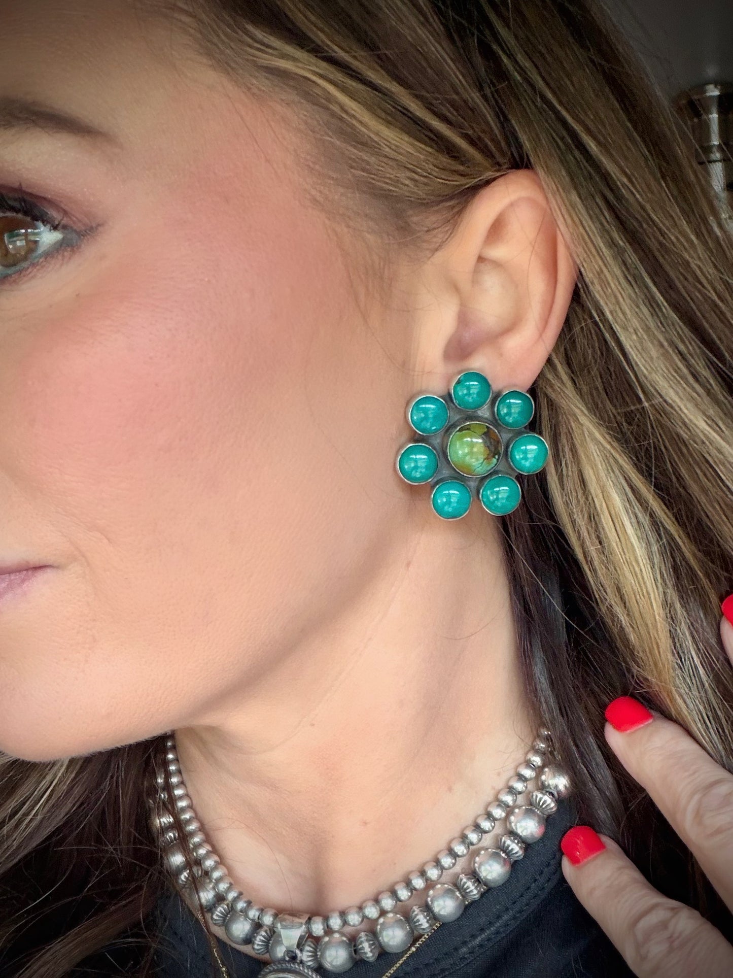 Federico Turquoise Cluster Earrings- Small