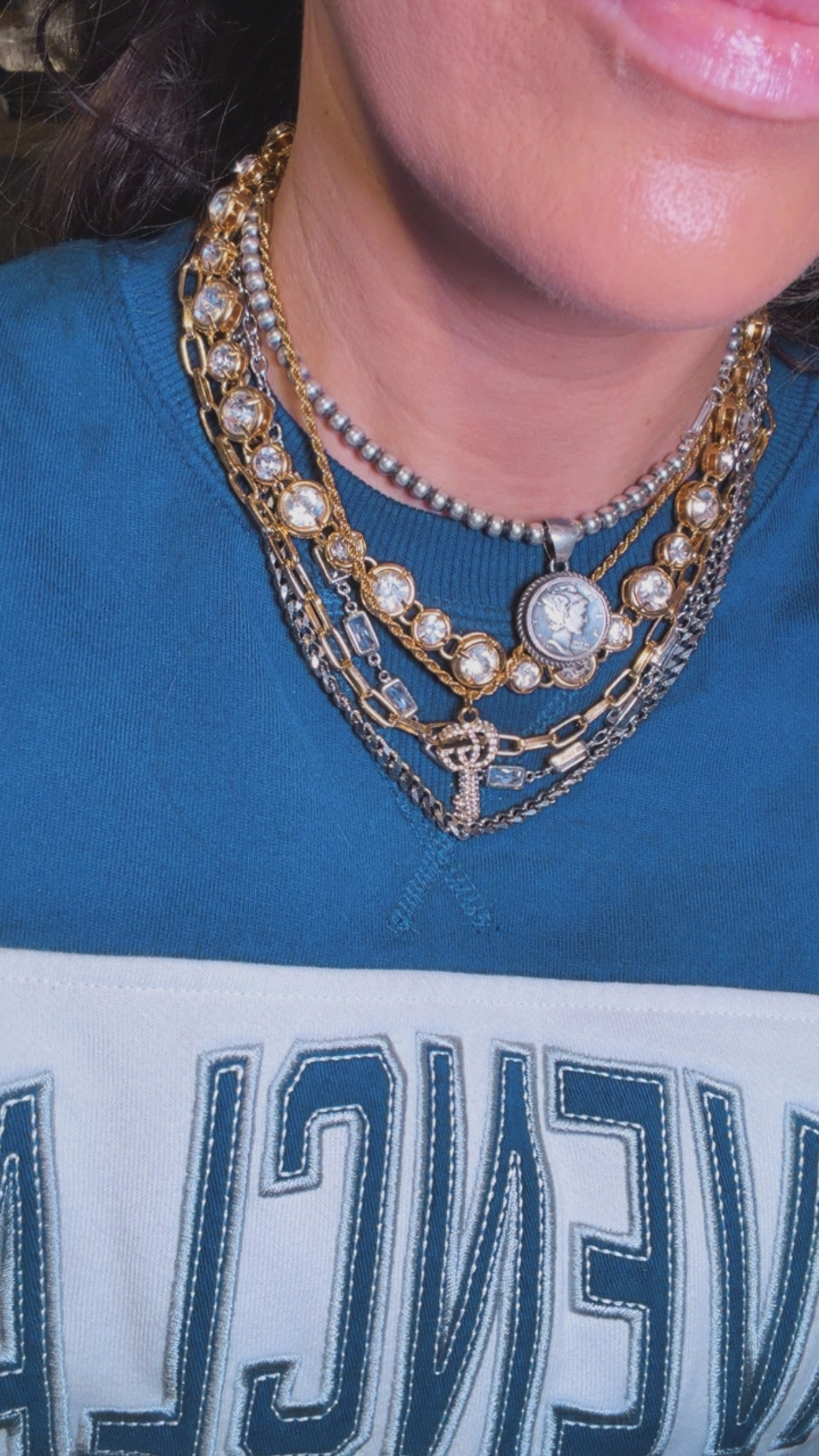 Mixed Metal Multi-Strand Necklace