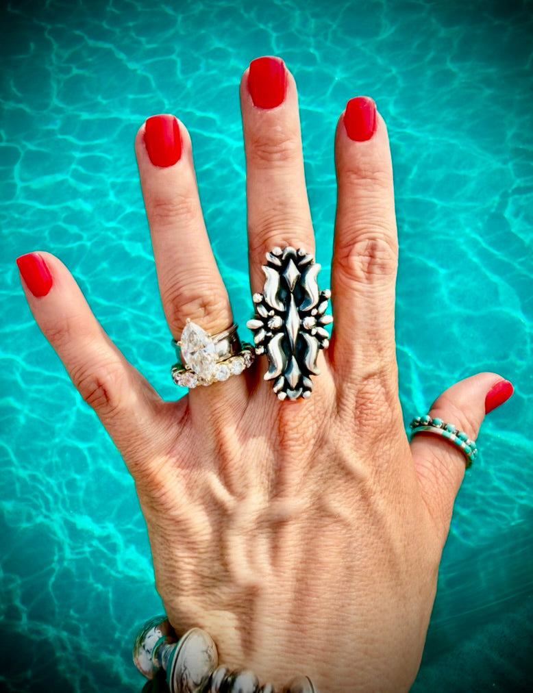 Megan’s Silver Pointer Finger Ring by Harold Tahe