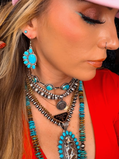 Turquoise Half Cluster Dangles