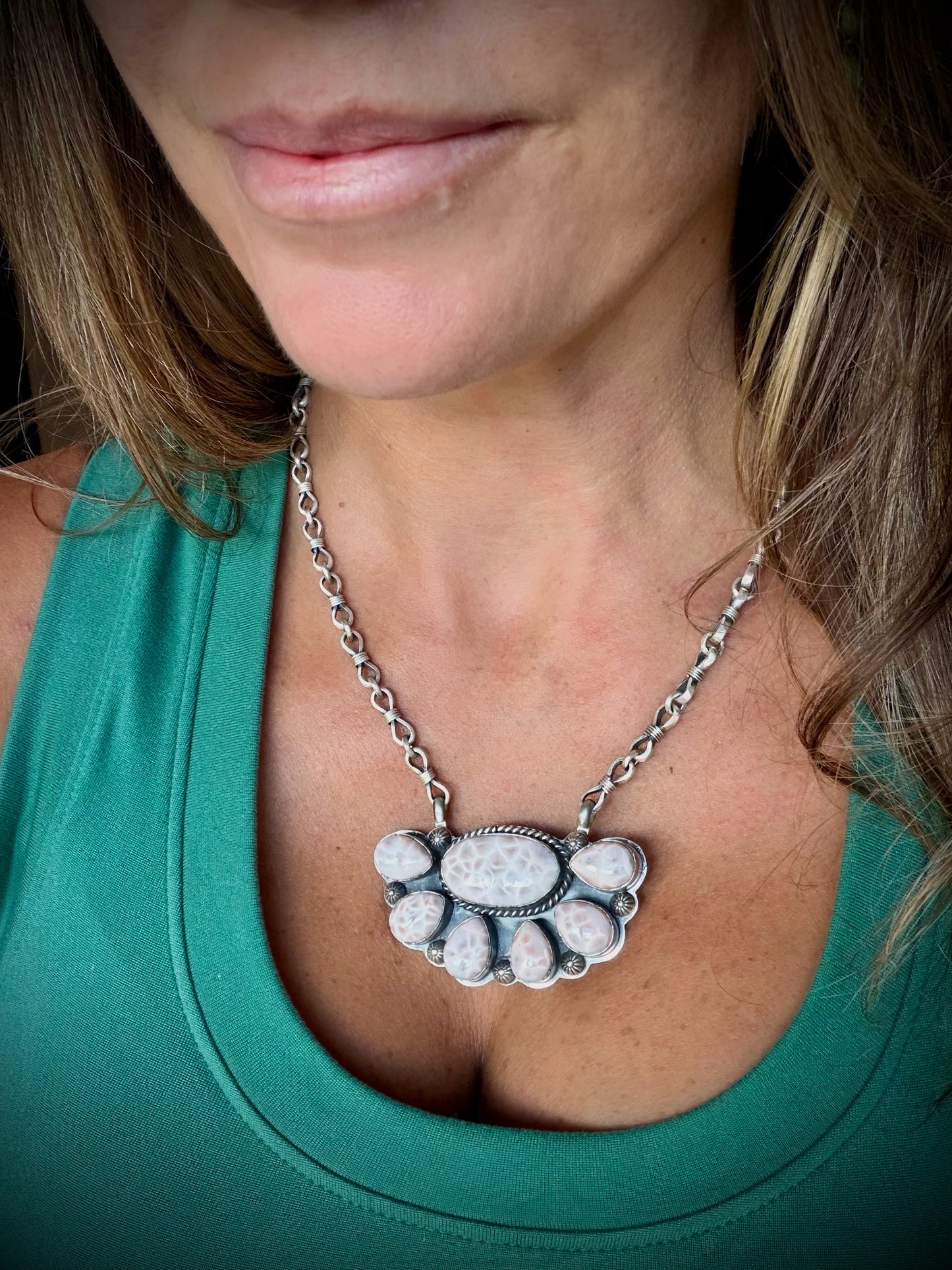 Pink Natrolite Necklace by Jeff Largo