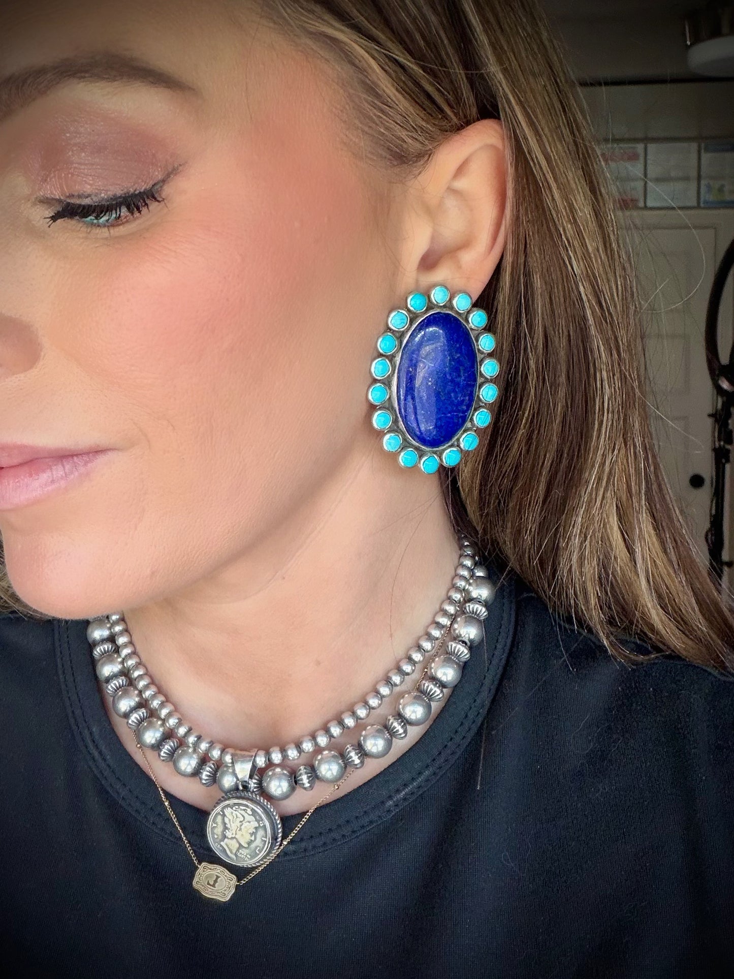 Federico Lapis & Turquoise Earrings