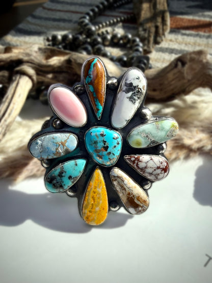 Stones Around the World Starburst Cuff