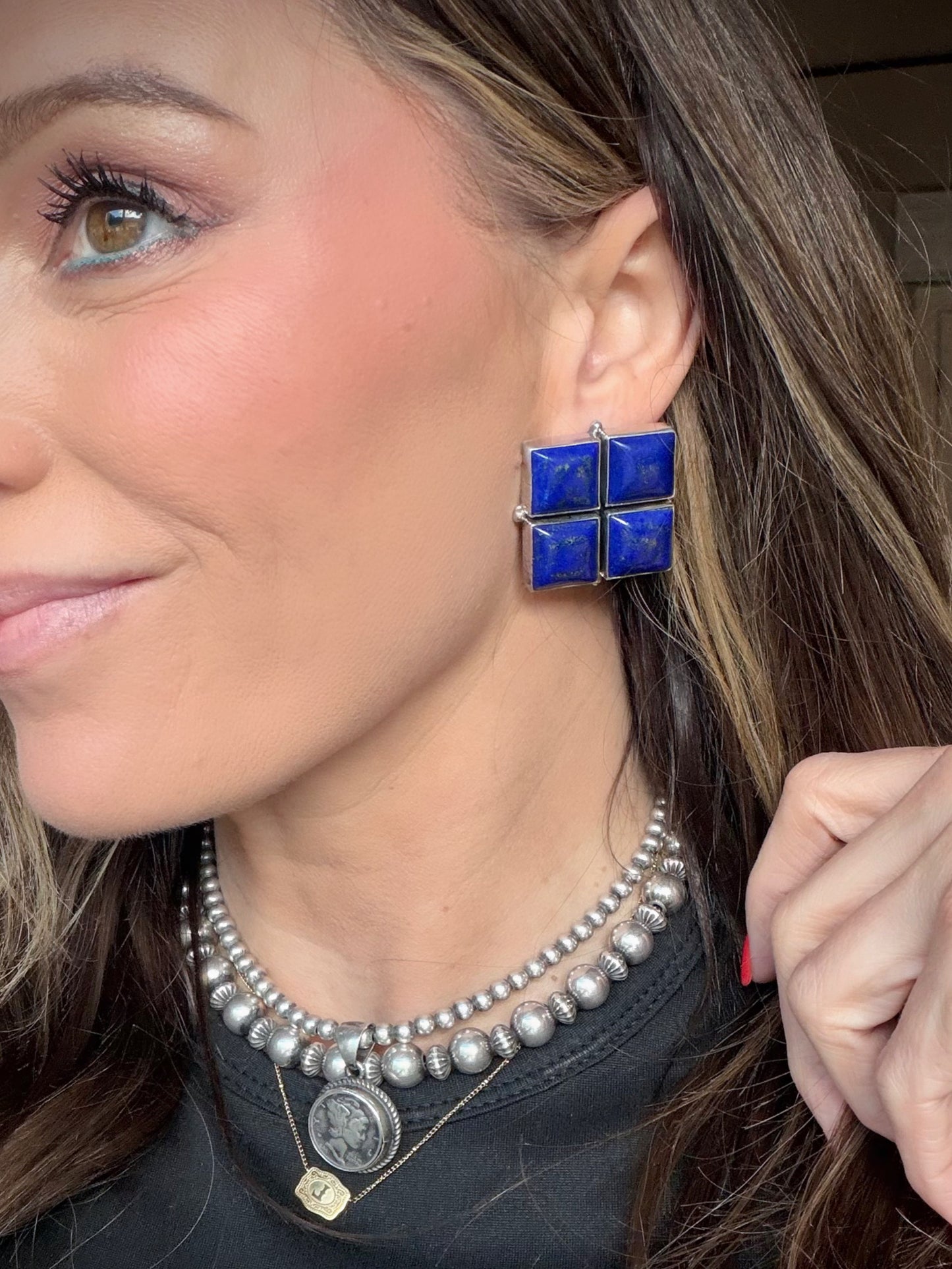 Federico Lapis Square Earrings- #1