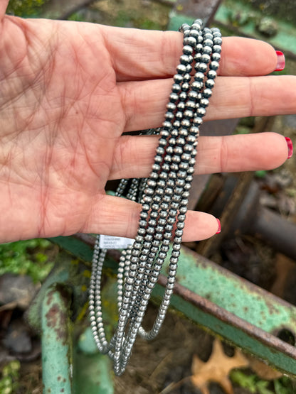 24" 4mm Sterling Pearl Necklace