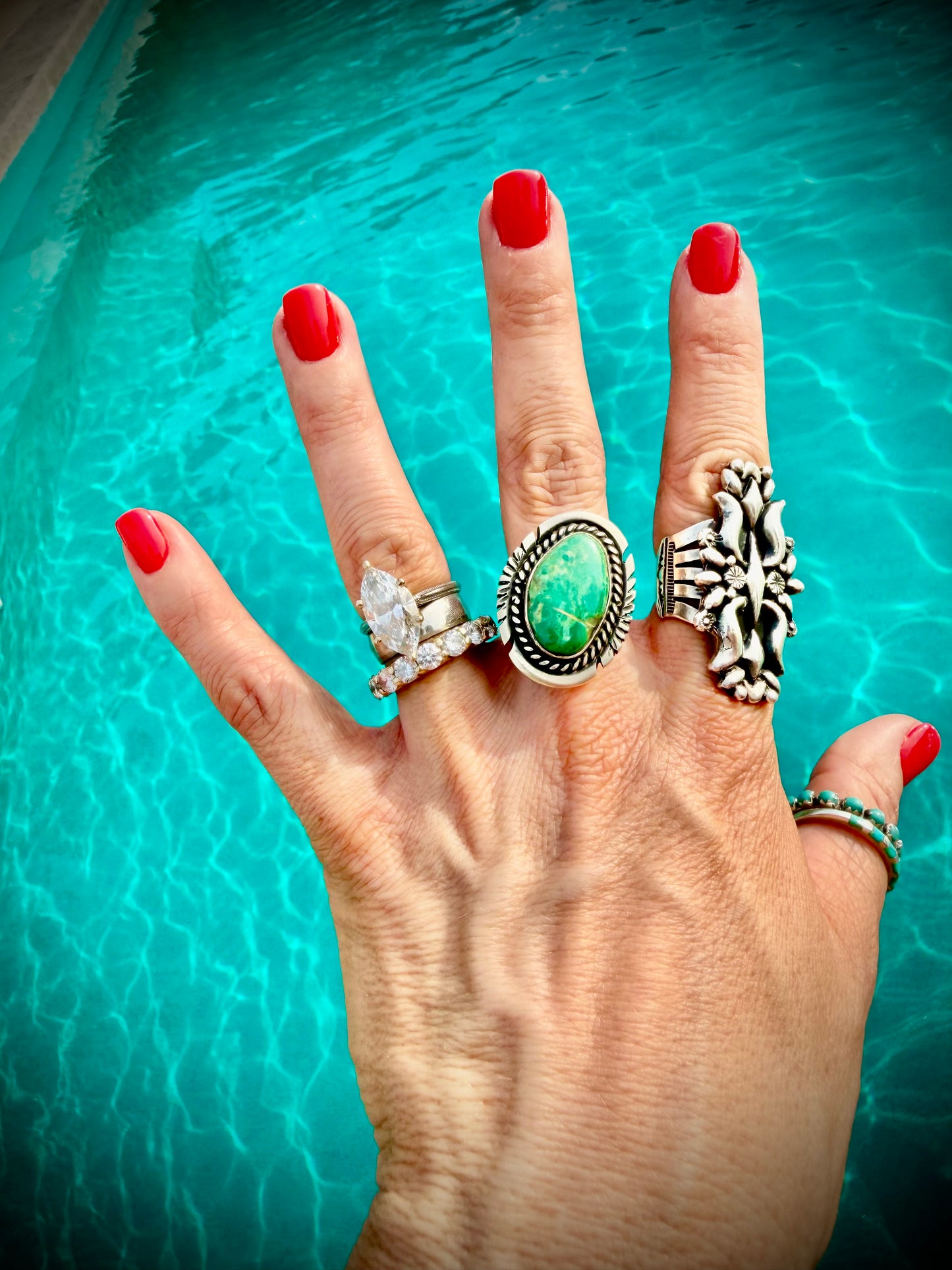 Adjustable Green Royston Ring
