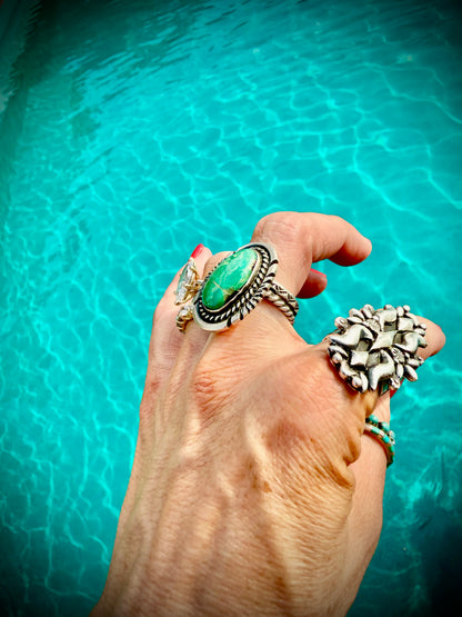 Adjustable Green Royston Ring
