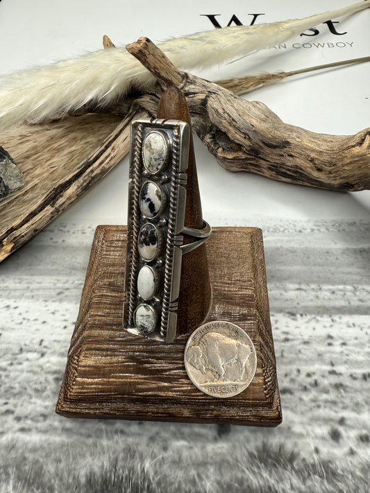 Five Stone White Buffalo Ring