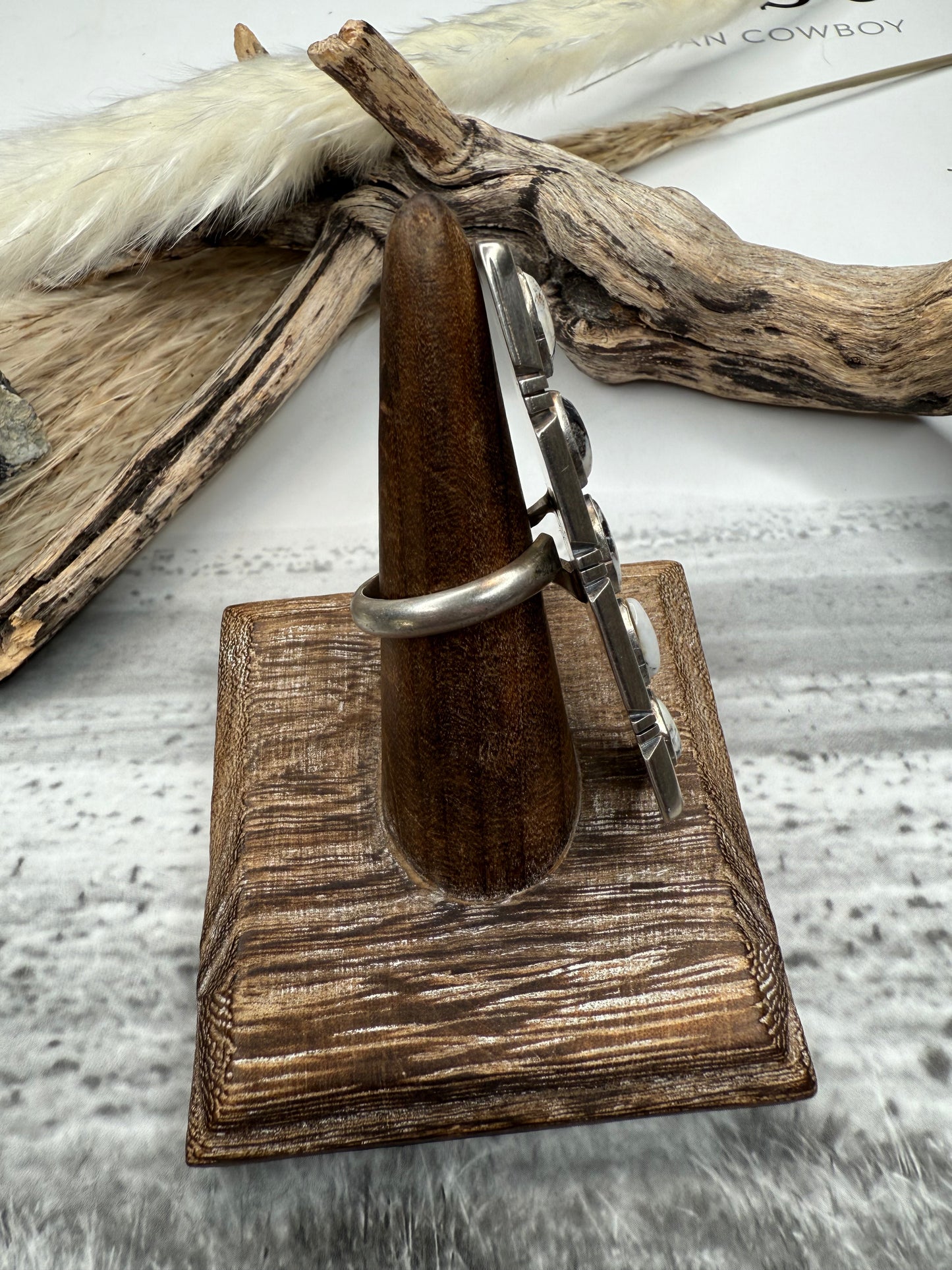 Five Stone White Buffalo Ring