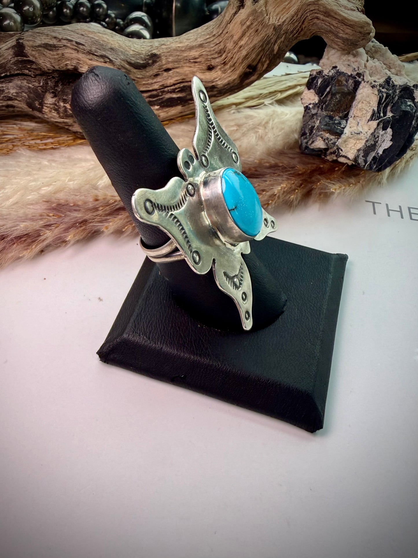 Prince Turquoise Butterfly Ring- Adjustable