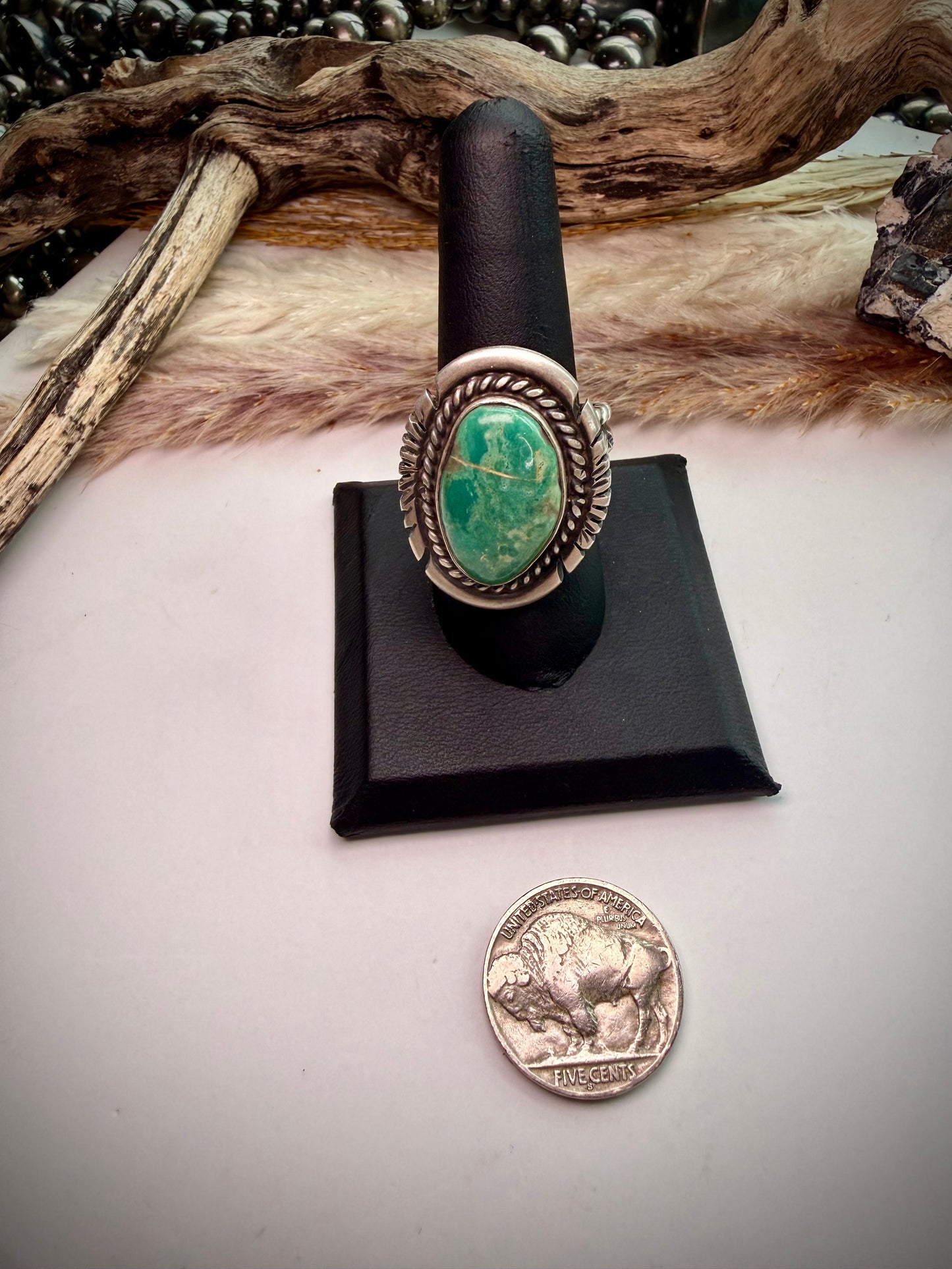 Adjustable Green Royston Ring