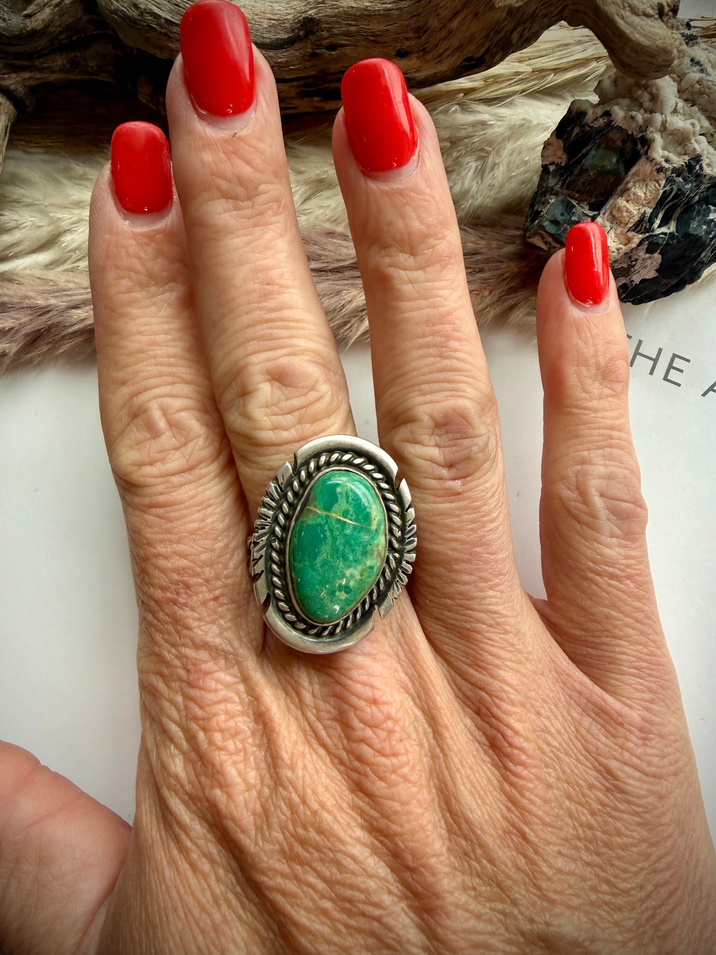 Adjustable Green Royston Ring