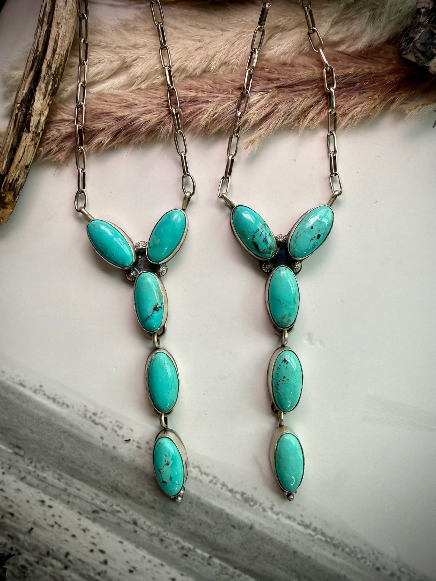 Five Stone "Y" Shaped Lariats by Jeff Largo