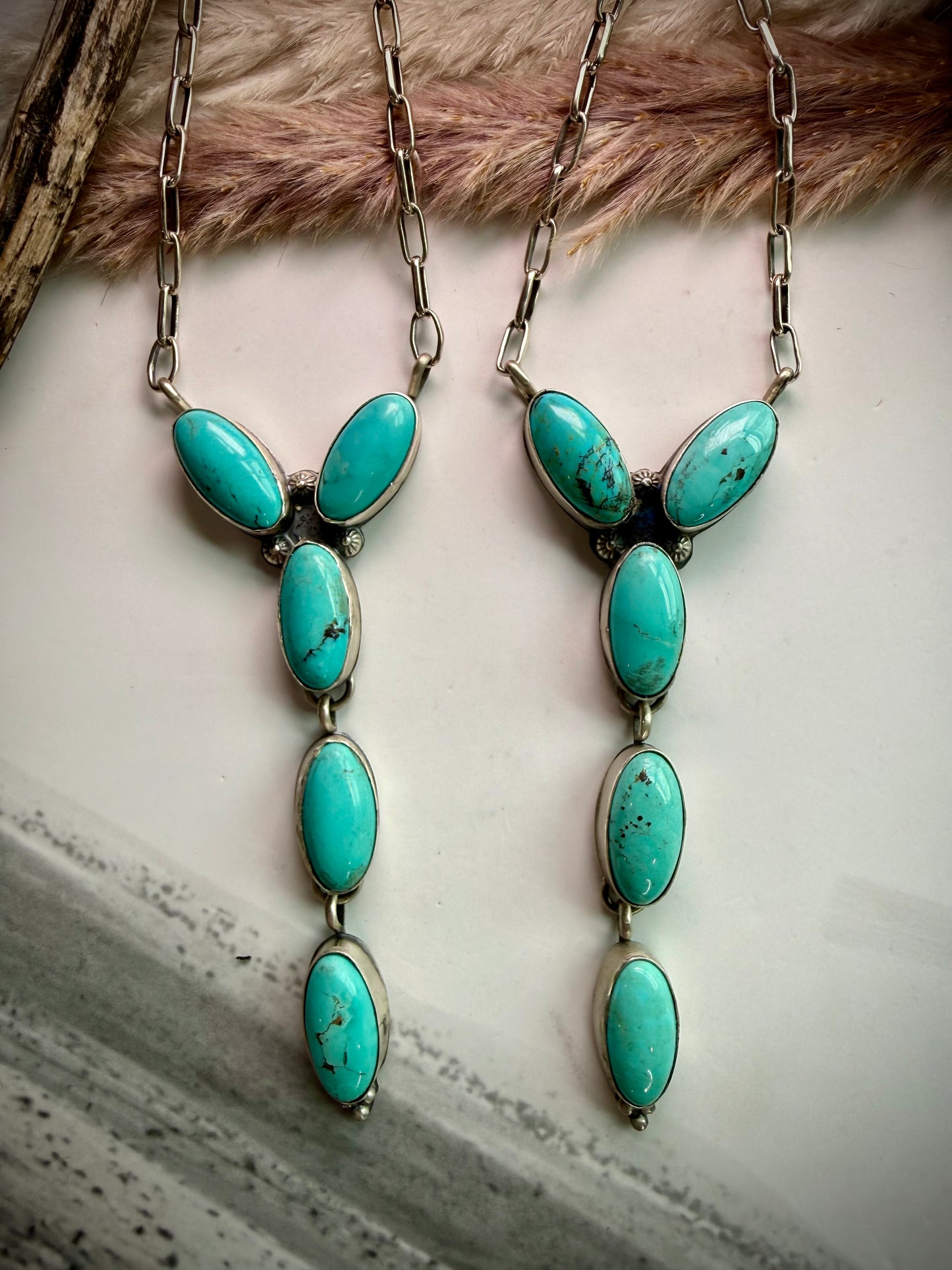 Five Stone "Y" Shaped Lariats by Jeff Largo