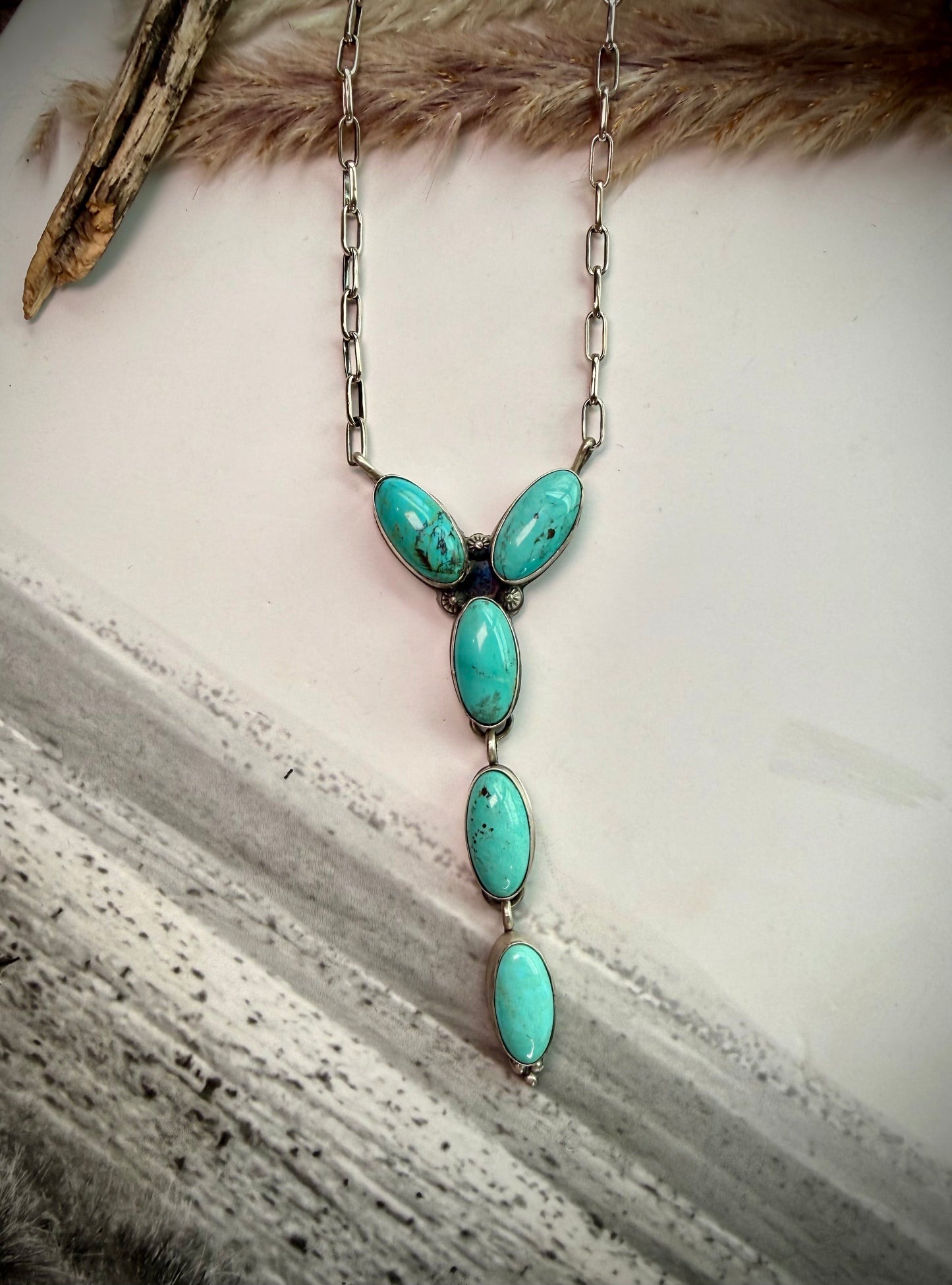 Five Stone "Y" Shaped Lariats by Jeff Largo