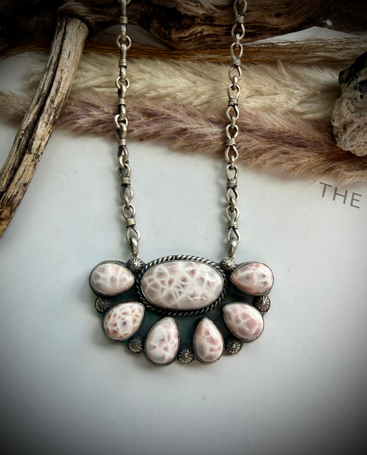 Pink Natrolite Necklace by Jeff Largo