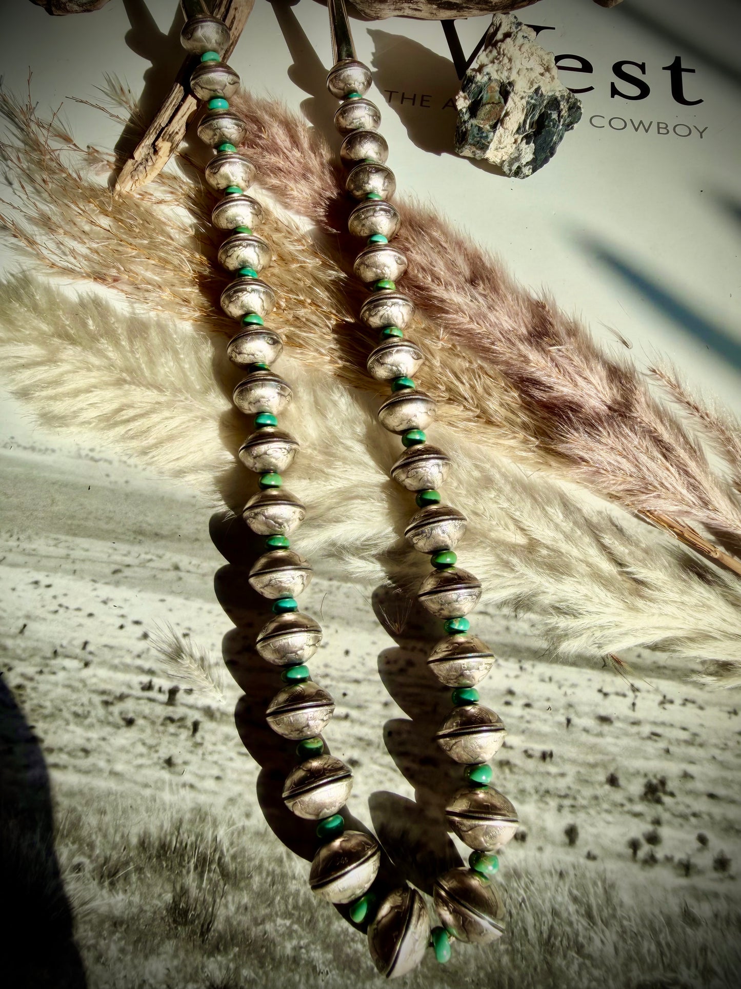 27" James McCabe Mercury Dime Necklace with Green Turquoise