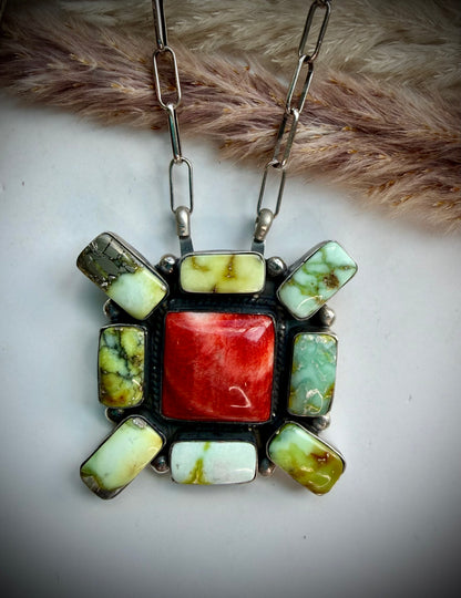 Palomino & Red Spiny Necklace