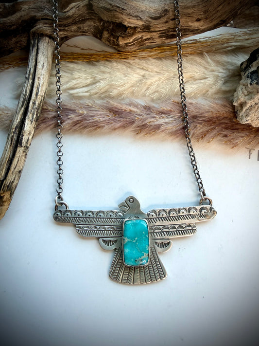 Russell Sam Whitewater Thunderbird Necklace