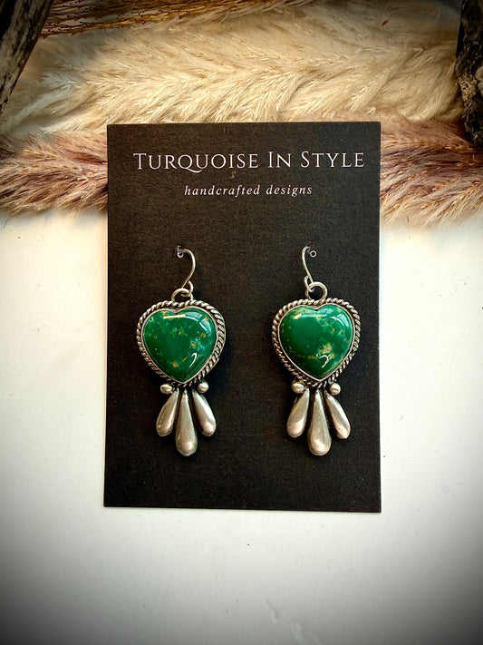 Heart Dangle Earrings by Leroy James