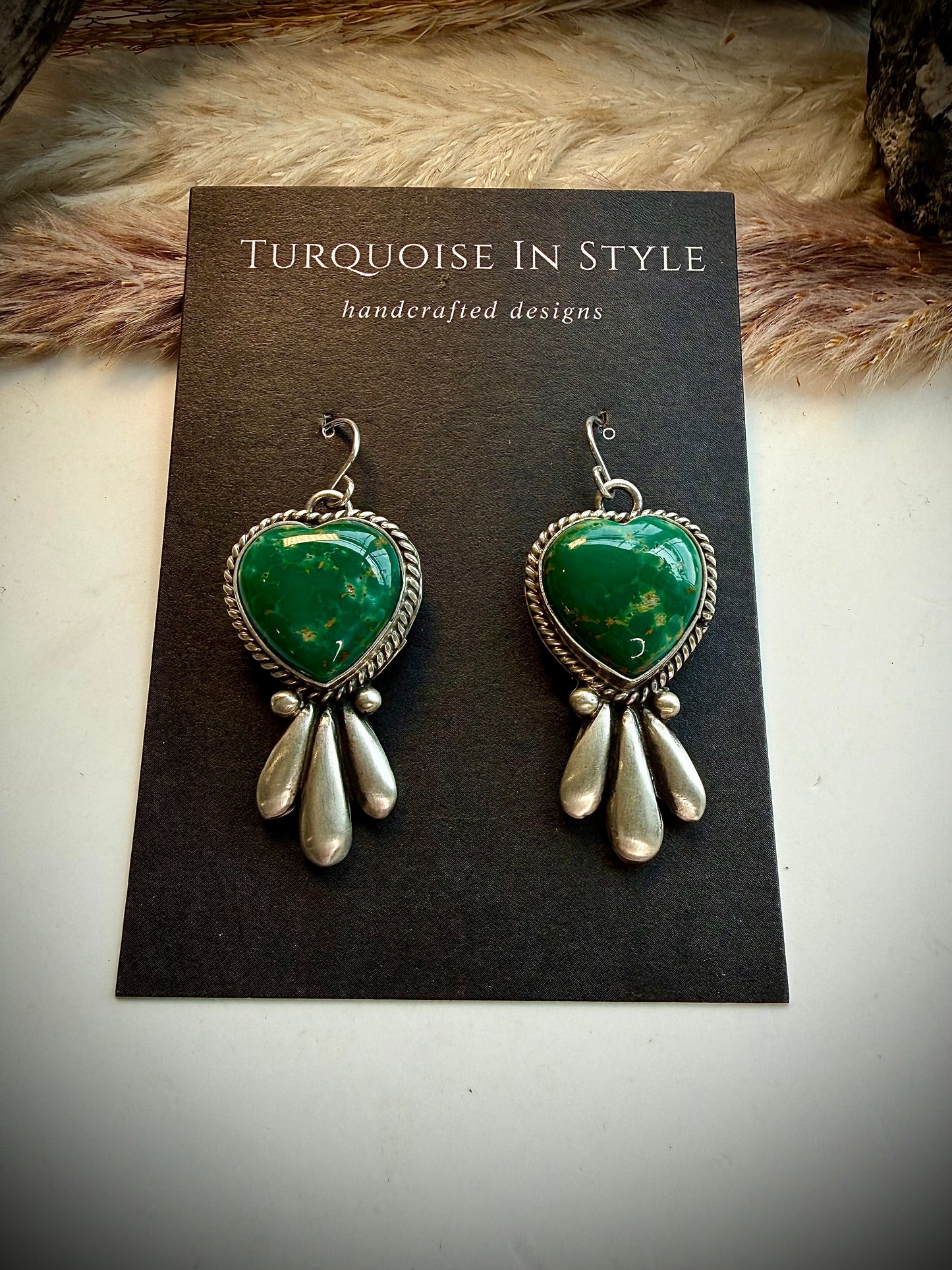 Heart Dangle Earrings by Leroy James