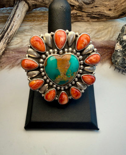 G James Royston & Red Spiny Heart Ring